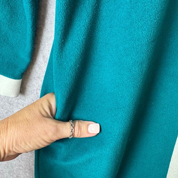 VTG JCPenney Housecoat Robe Women’s Sz 16 70s 80s Long Colorblock Green Retro - Picture 4 of 11